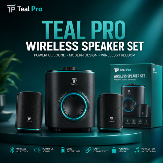 Wireless Freedom with Teal Pro Speaker Set