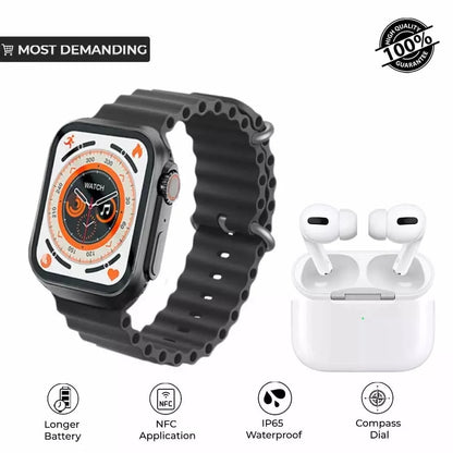 High-Converting & Professional (Best Choice) H20 Smart Watch + Wireless AirBuds Combo – Ultimate Tech Duo