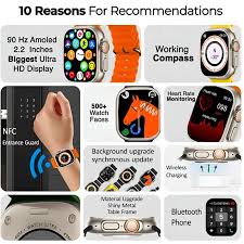 Premium & Bold Look Big Ultra 7-in-1 Smart Watch Bundle – Big Display, Bluetooth Calling & 7 Straps