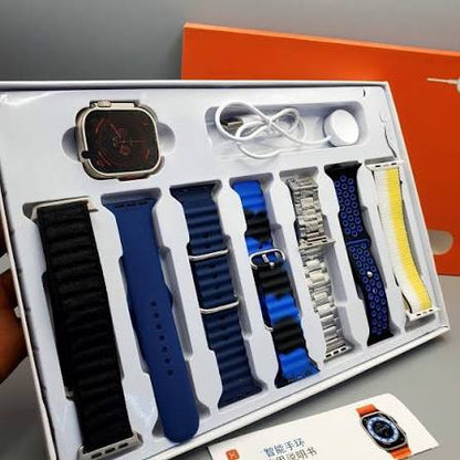 Feature & Value-Focused T3000 Ultra Smart Watch Set – 7 Straps, Bluetooth Calling & Fitness Tracker