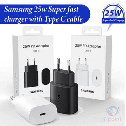 SUPER FAST CHARGING FOR YOUR SAMSUNG!  POWER UP IN MINUTES: 25W PD FAST CHARGER  GET BACK TO 100% FASTER THAN EVER.  ULTRA-FAST 25W USB-C POWER ADAPTER