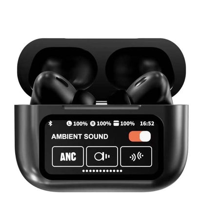Smart ANC Wireless Earbuds – Touch Display & Noise Cancellation